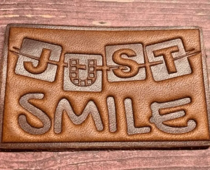 Leather patch just smile