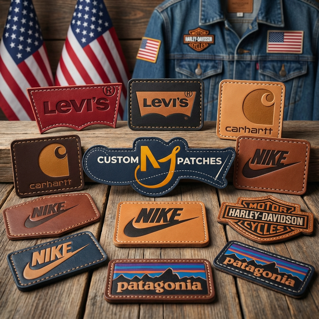 custom leather patch hats